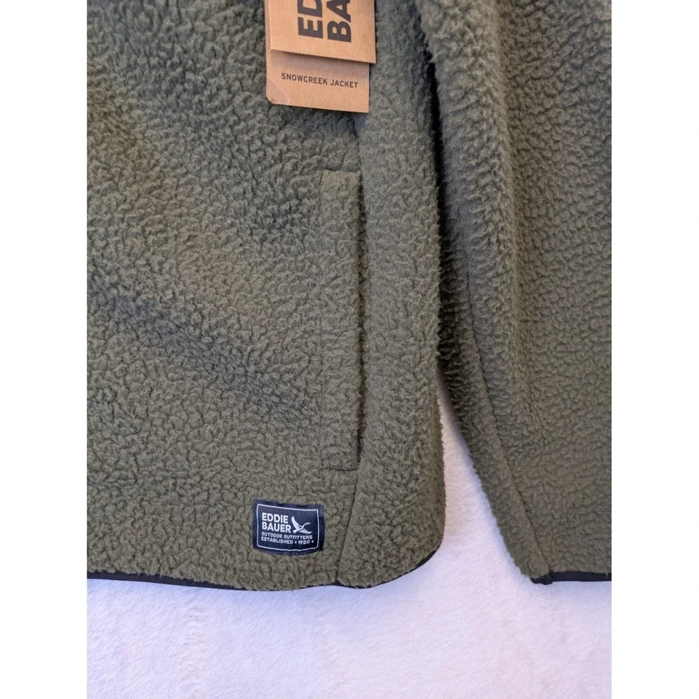 Eddie Bauer‎ Men's Size M Snowcreek Jacket Grape Leaf Green Sherpa Fleece